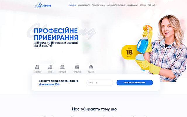 Website development for Professional cleaning