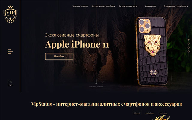 Online shop development for VIPstatus